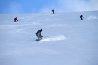 Heli snowboard på premiärhelgen. Heliskiing Riksgränsen, 19 Mars 2011  Foto: Andreas Bengtsson