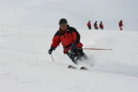 Puder på Vassitjocka. Heliski Riksgränsen 27 april 2009. Foto: Andreas Bengtsson 