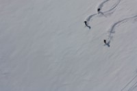 Bergführer, Helikopter, Piloten, alle Transfers, Unterkunft, alles dabei. Heliskiing in Schweden. Photo: Andreas Bengtsson 